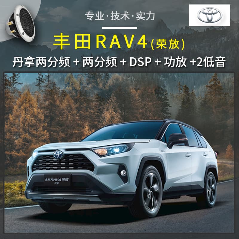 【丰田RAV4荣放】音响改装升级，双低音配置，阿尔派R600 DSP功放+四路纯功放+丹拿频喇叭+超薄低音+箱体低音炮，惠州汽车音响改装